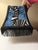 Textile Regal Sapphire Blue Zebra Velvet Lamp Shade With Black Trim & Rayon Fringe For Sale - Image 7 of 7