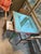 Vintage Mid-Century Leg-O-Matic Folding Game Table & 3 Cane Back Chairs Set (Mcm / Coastal Chess & Checkers) For Sale In New York - Image 6 of 18