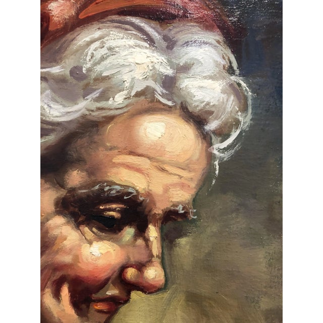 Alberto Cecconi, Woman with a Basket of Apples, Oil on Canvas, 1960s, Framed For Sale - Image 4 of 12