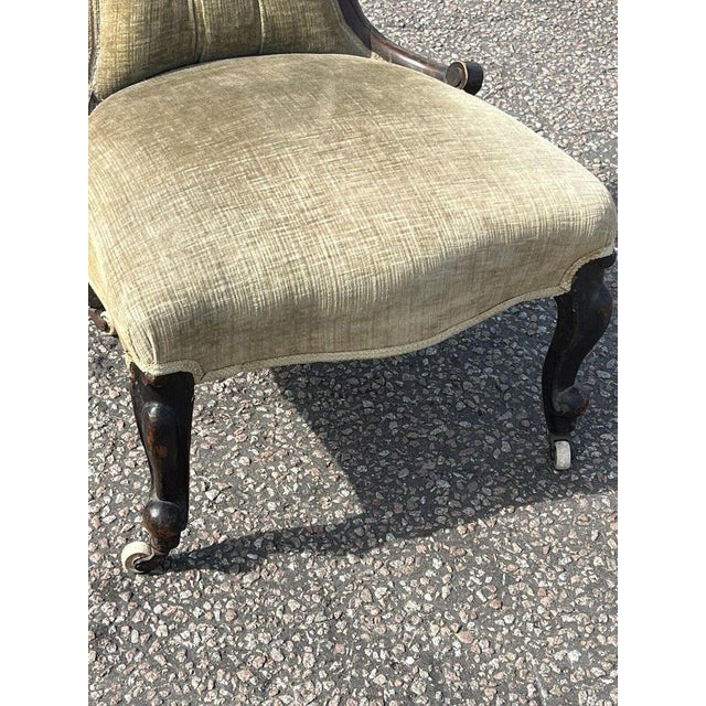 Victorian Chair with White Porcelain Castors For Sale - Image 4 of 11