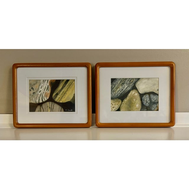 2020s Original Watercolor Painting Framed and Signed - Rock Collection For Sale - Image 5 of 7