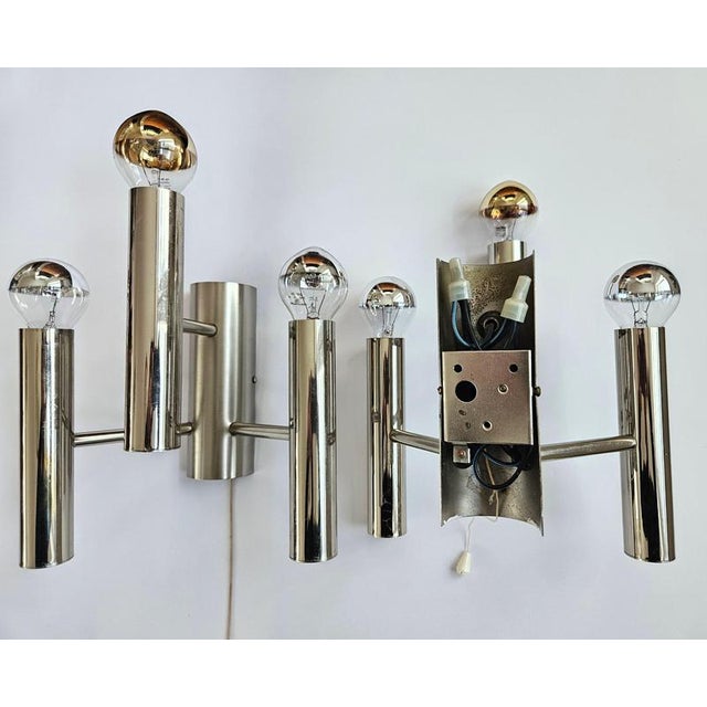Mid-Century Modern Wall Lamps by Gaetano Sciolari, 1970s, Set of 2 For Sale - Image 11 of 18