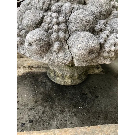 1950s Monumental Stone Fruit & Flower Baskets - Pair For Sale - Image 11 of 12