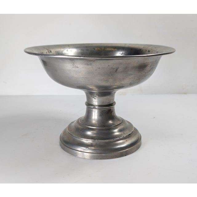 Early 20th Century 20th Century Turned Decorative Pewter Centerpiece Bowl For Sale - Image 5 of 11