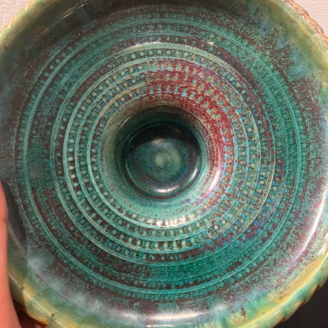 Art Deco Ceramic Pedestal Bowl by Jean Maubrou For Sale - Image 3 of 3
