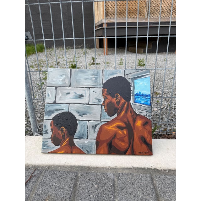 The Boy I Left Behind. By Emmanuel Akolo, Acrylic on Canvas, (2026) For Sale - Image 4 of 5