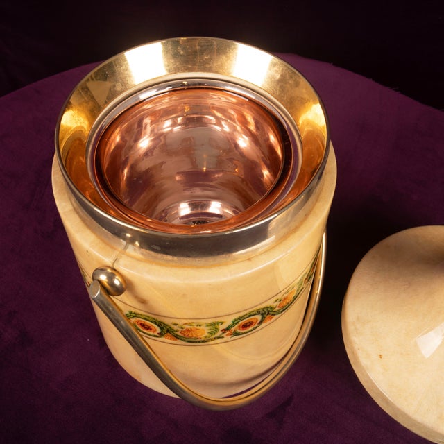 Mod. 1225D Goatskin Parchment Ice Bucket by Aldo Tura, 1970 For Sale - Image 17 of 18