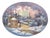 Russian Fedoskino Hand Painted Winter Suzdal Lacquer Mother of Pearl Box Signed For Sale