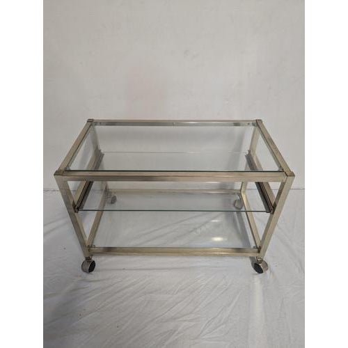 Vintage Brass Bar Cart For Sale - Image 4 of 7