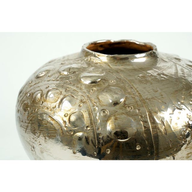 Platinum Luster Elia Vase by Deblona For Sale - Image 4 of 9