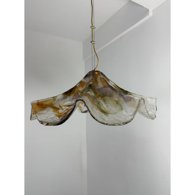 Large Murano Glass and Brass Chandelier from La Murrina, 1970s For Sale - Image 10 of 16