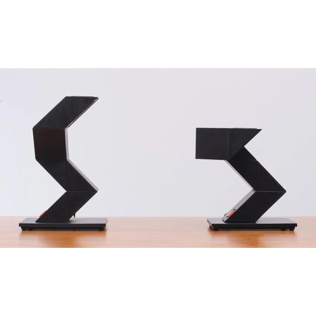 Zig-Zag Table Lamps by Shui L. D. Chan, Hong-Kong, 1984, Set of 2 For Sale - Image 11 of 11