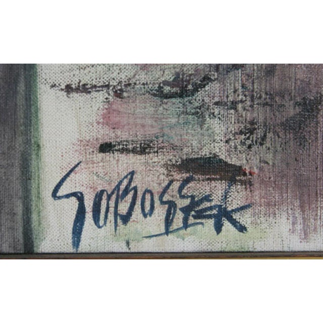 Abstract Stanley Sobossek, City Street, Painting For Sale - Image 3 of 4