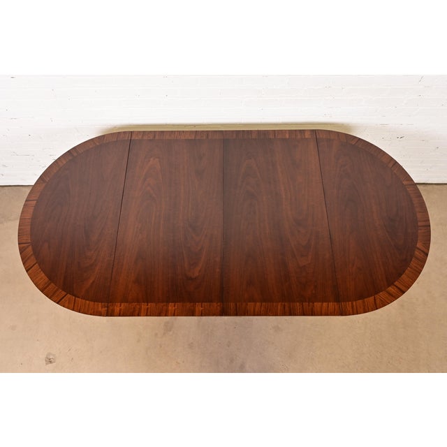 1960s Henredon Federal Banded Mahogany Extension Dining Table, Newly Refinished For Sale - Image 5 of 14
