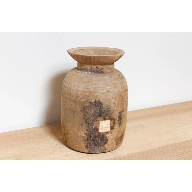 Antique Wooden Pot-Bindu For Sale - Image 4 of 10