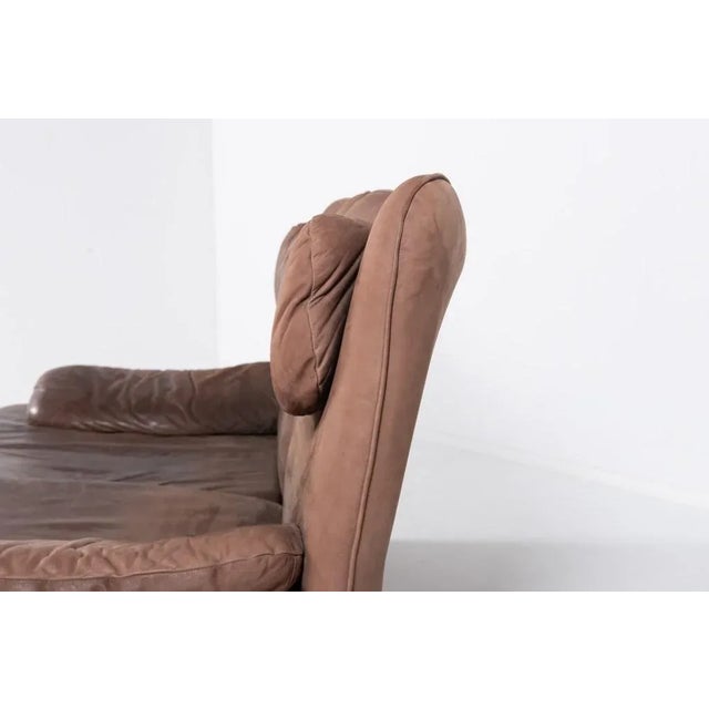 Vintage Aniline Leather 2 Seater Sofa, 1970s For Sale - Image 11 of 14