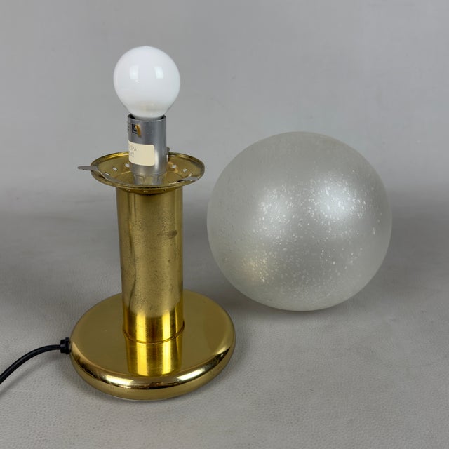 1960s Brass Table Lamp with Sphere Glass from Targetti Sankey, 1960s For Sale - Image 5 of 13