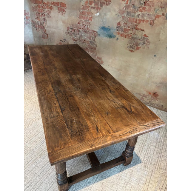 Wood Refectory Kitchen Dining Table in Oak, 1940s For Sale - Image 7 of 14