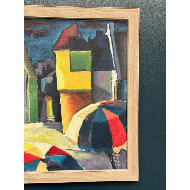 Ebbe Höglund, Cityscape with House Facades, 1960, Oil on Canvas, Framed For Sale - Image 4 of 15