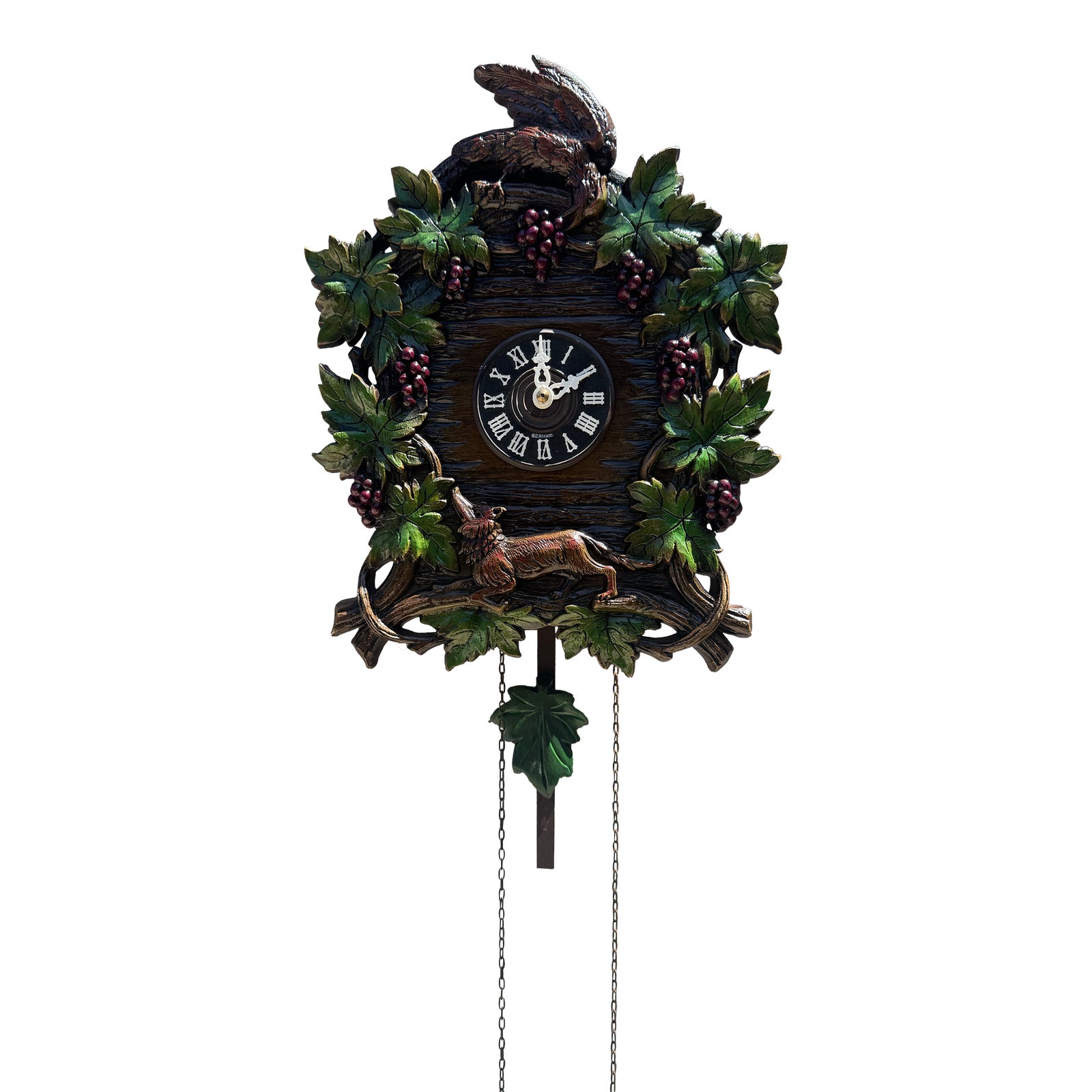 Vintage Black Forest Style German Coco Clock Decorated With Embossed ...
