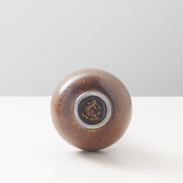 Brown Haresfur Glazed Stoneware Vase by Gunnar Nylund For Sale In San Francisco - Image 6 of 6