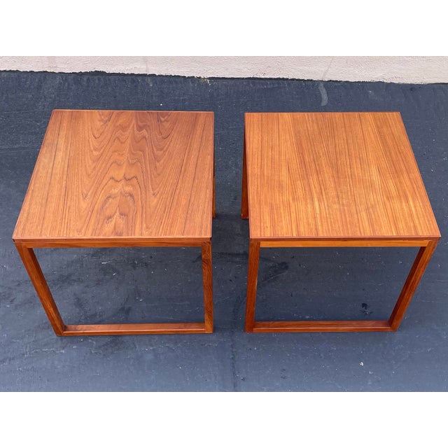 Wood Kai Kristiansen Mid Century Danish Modern Teak Tables - A Pair For Sale - Image 7 of 11
