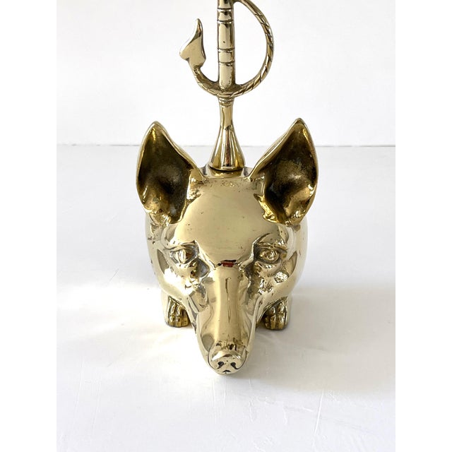 Vintage Brass Fox Head Doorstop For Sale In Houston - Image 6 of 12