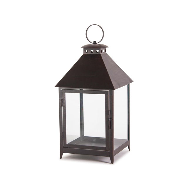Kenneth Ludwig Chicago Footed Iron Metal Lantern (Set of 2) For Sale - Image 4 of 5