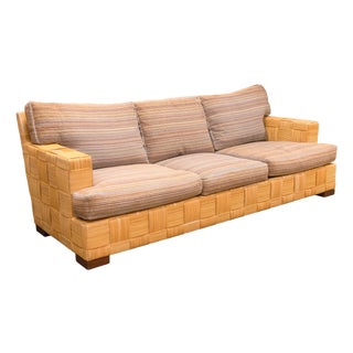 Rare Vintage John Hutton for Donghia Block Island Woven Rattan Sofa For Sale