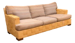 Rare Vintage John Hutton for Donghia Block Island Woven Rattan Sofa