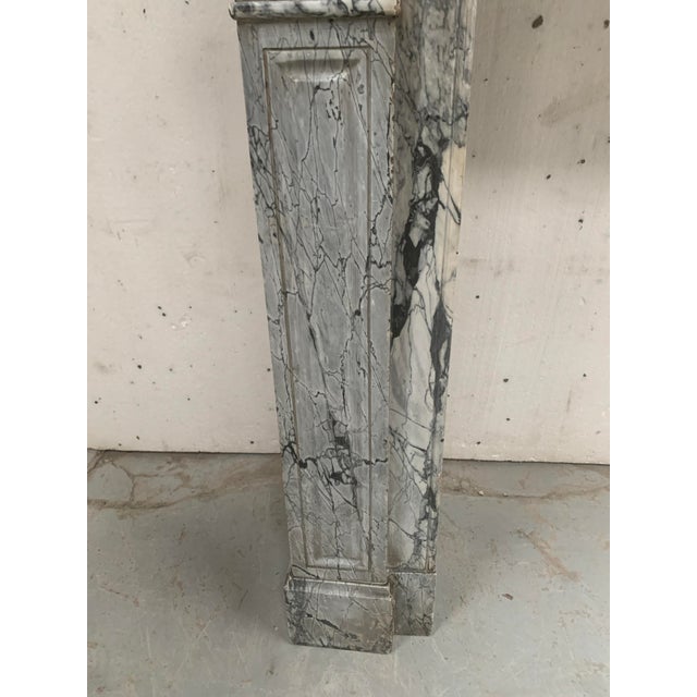 Louis Philippe Style Fireplace in Bleu Turquin Marble, 1900s For Sale - Image 4 of 16
