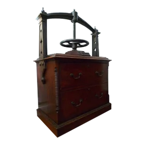 19th Century English Walnut Book or Linen Press Chest of Drawers
