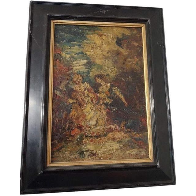 Adolphe Monticelli (1824–1886), Signed Oil on Canvas, Two Elegant Ladies in a Park & Expert Certificate For Sale - Image 17 of 17