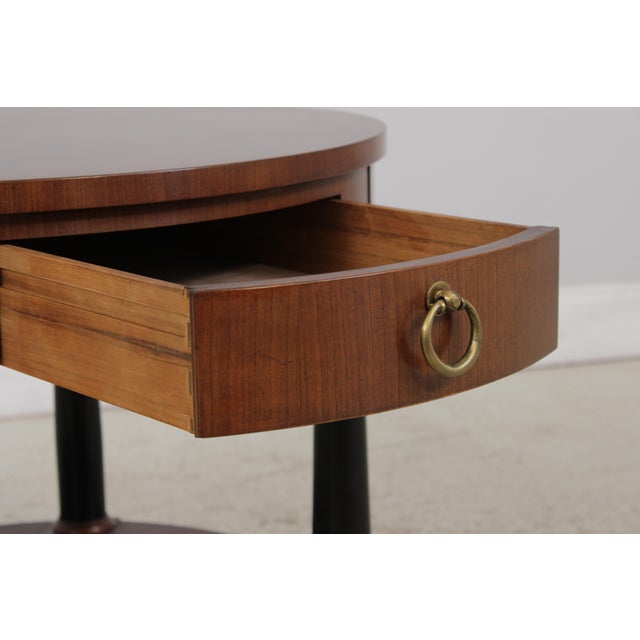 1970s Baker Walnut French Empire Style Lamp Table For Sale - Image 5 of 14