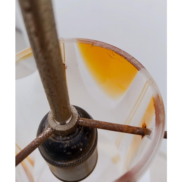 White and Yellow Murano Glass Pendant Light by Carlo Moretti for Maestri Di Murano, 1970s For Sale - Image 10 of 11