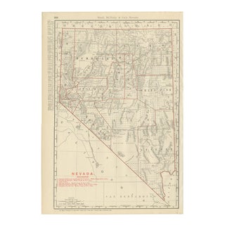 Antique Map of Nevada The Silver State by Ran McNally, 1899 For Sale