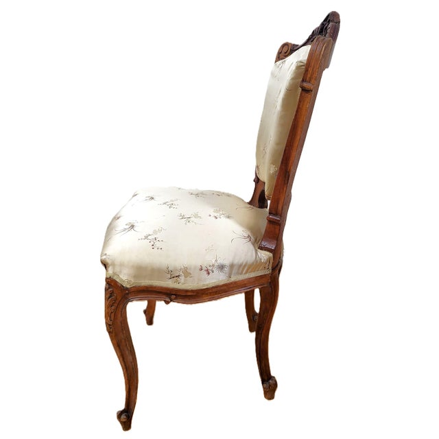 Pair French 19th C Upholstered Louis XV Style "Shell" Carved Walnut Side Chairs For Sale In New York - Image 6 of 18