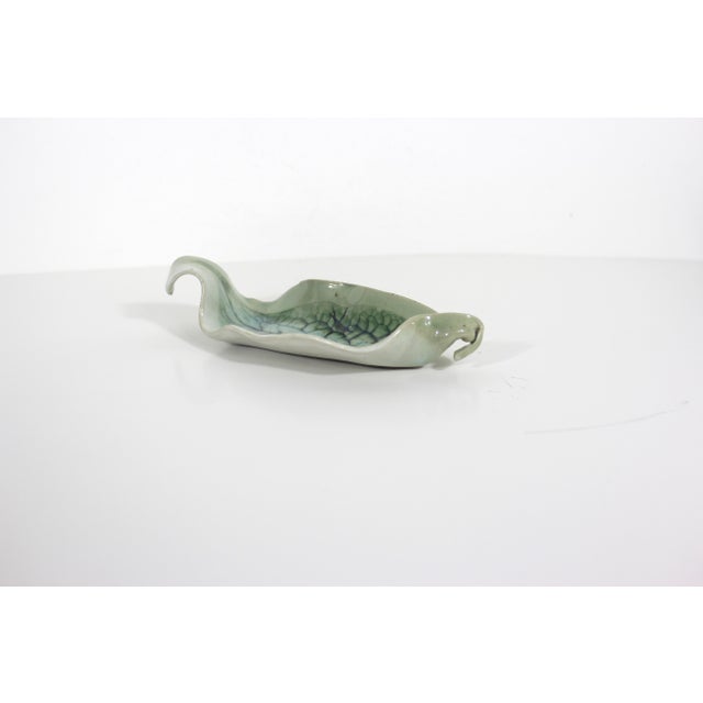 Late 20th Century Vintage Studio Pottery Ceramic Leaf Dish For Sale - Image 5 of 12