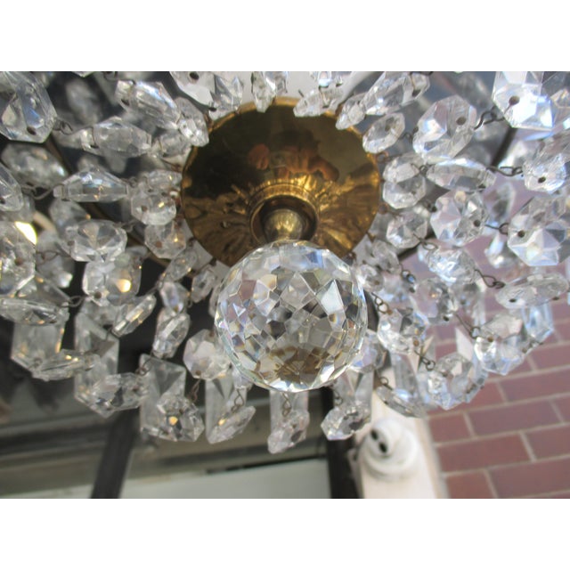 Early 20th Century Louis XVI Crystal Basket Flush Mount For Sale - Image 10 of 15
