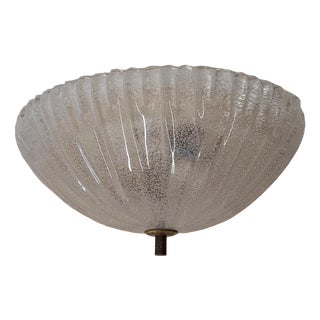Vintage Ceiling Lamp with Ice Glass Shade, 1970s For Sale