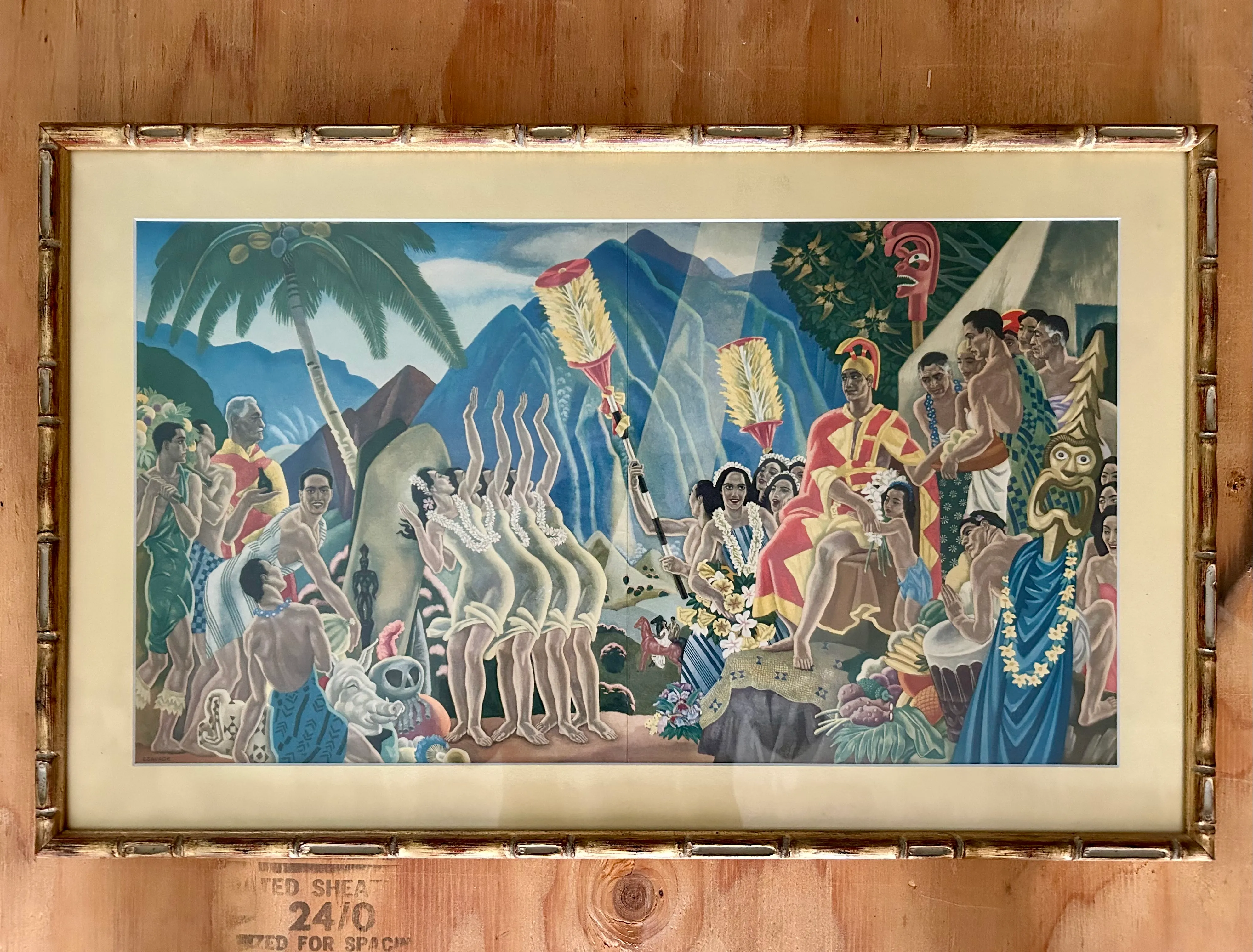 1940s Pair of Matson Lines Hawaii Lithograph Menus by Eugene