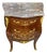 Elegant French-Style Bedside Cabinet – Floral Marquetry, Gilded Accents & Marble Top For Sale