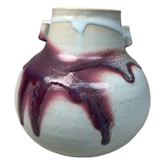 Japanese Ceramic Ikebana Vase, 1980s For Sale