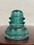 Vintage Hemingray 40 Aqua Teal Glass Insulator For Sale - Image 4 of 7