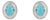14k White Gold Halo Stud Earrings With 2.52ct Turquoise & Diamonds- A Pair For Sale