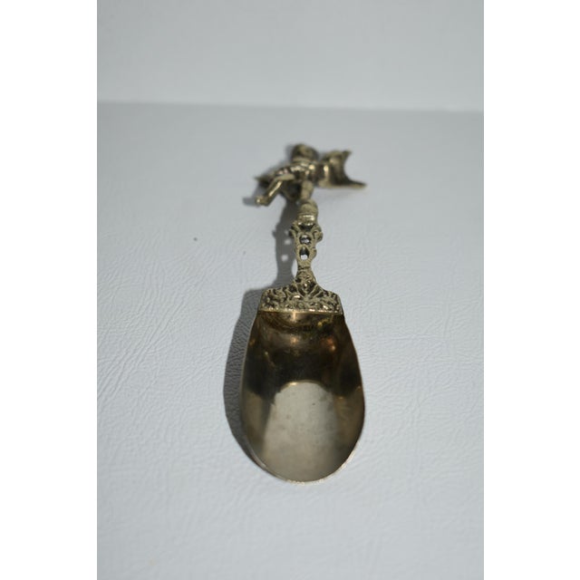 Antique Silver Figural Winged Cherub Salt Spoon For Sale - Image 12 of 13