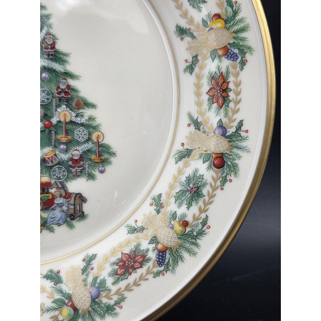 Ivory Vintage Lenox 1998 Numbered Christmas Trees Around the World Plate With Original Box For Sale - Image 8 of 18