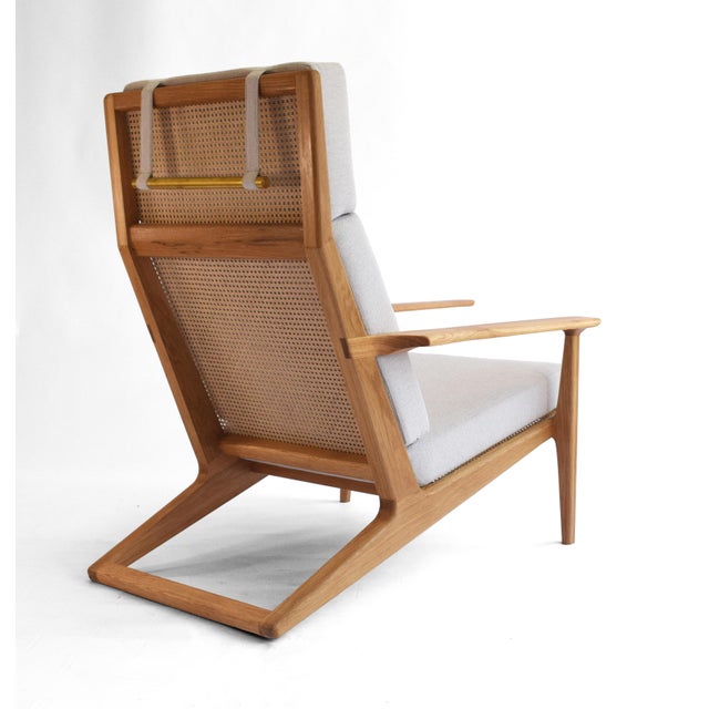 Pair of White Oak Outdoor Lounge Chairs For Sale In Savannah - Image 6 of 16