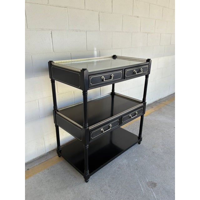 Contemporary Jonathan Charles Flux Lacquered Bar / Etagere. For Sale - Image 3 of 10