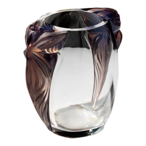 Art Deco Lalique Clematites Amethyst Crystal Vase